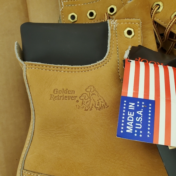 🤩New with tags and box Vintage Golden Retriever waterproof leather boots size 8 - Picture 4 of 16
